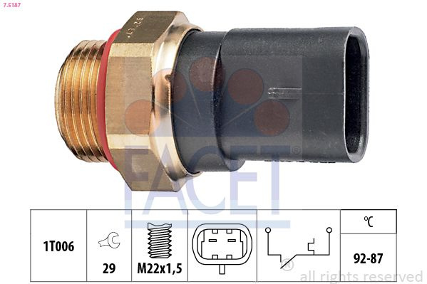 Comutator temperatura, ventilator radiator FACET 7.5187