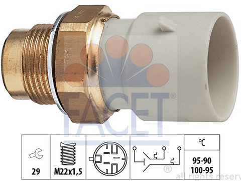 Comutator temperatura, ventilator radiator FACET 7.5676