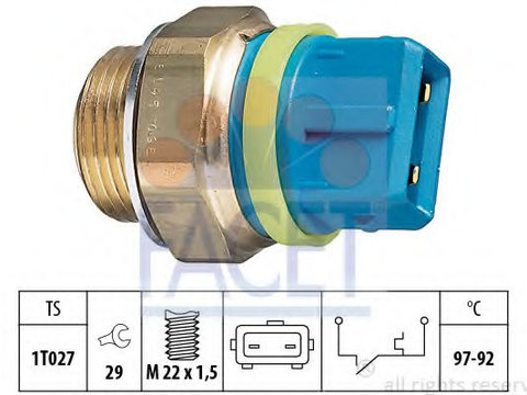 Comutator temperatura, ventilator radiator FIAT SCUDO Combinato (220P) (1996 - 2006) FACET 7.5145