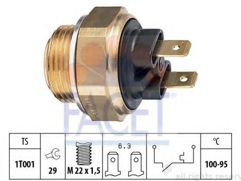 Comutator temperatura, ventilator radiator FORD FIESTA   (GFBT) (1976 - 1983) FACET 7.5019