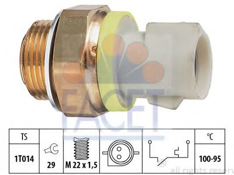 Comutator temperatura, ventilator radiator FORD FIESTA Mk III (GFJ) (1989 - 1997) FACET 7.5280