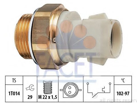 Comutator temperatura, ventilator radiator FORD COURIER caroserie (F3L, F5L) (1991 - 1996) FACET 7.5137