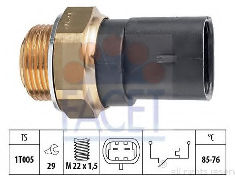 Comutator temperatura, ventilator radiator IVECO DAILY II caroserie inchisa/combi (1989 - 1999) FACET 7.5287