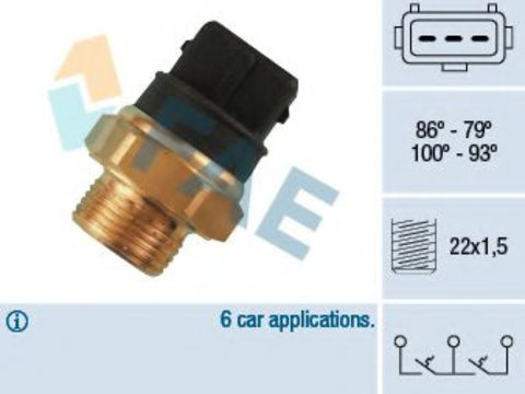 Comutator temperatura, ventilator radiator JAGUAR XJ (XJ 40, 81) (1986 - 1994) FAE 38250