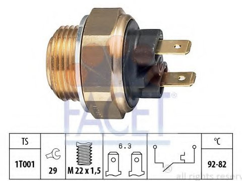 Comutator temperatura, ventilator radiator RENAULT MASTER I bus (T) (1980 - 1998) FACET 7.5016 piesa NOUA