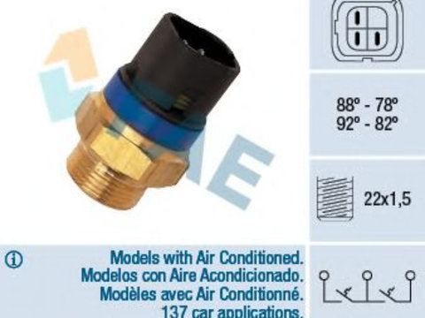 Comutator temperatura, ventilator radiator RENAULT ESPACE III (JE0) (1996 - 2002) FAE 38110 piesa NOUA