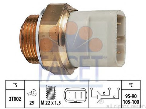 Comutator temperatura ventilator radiator MERCEDES-BENZ VITO caroserie (638) - OEM - FACET: 1-850-697 - W02625287 - LIVRARE DIN STOC in 24 ore!!!
