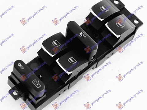 Comutator usa fata (Quat.)(9pin) Cromat Stanga pentru VW Golf Iv 98-04,Peugeot Expert 07-16,Interior,Comutatoare