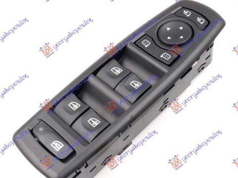 Comutator usa/Oglinda (Quatern) (1 Mufa/ 13 Pin) (Cu Rama Mica/Neagra) (Cu Pliere) pentru Peugeot Expert 07-16,Interior,Comutatoare,Renault Scenic/Grand Scenic 09-12