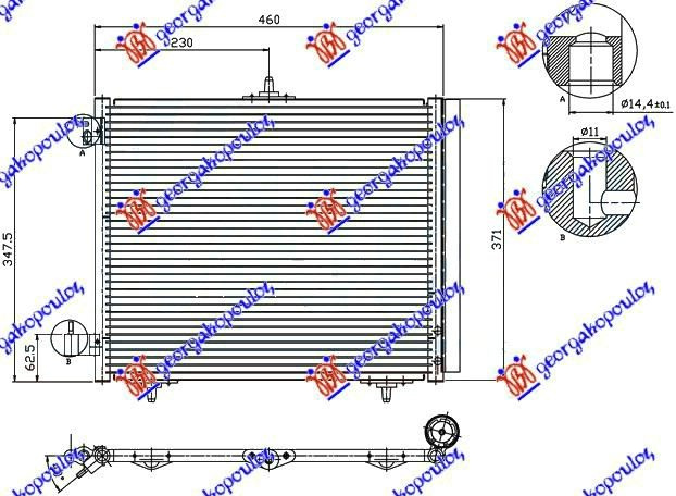 Condensator , 3 suporti (42x37)