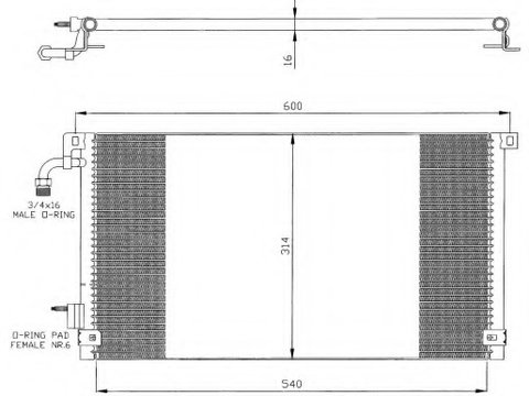 Condensator 35328 NRF pentru CitroEn Saxo Peugeot 106