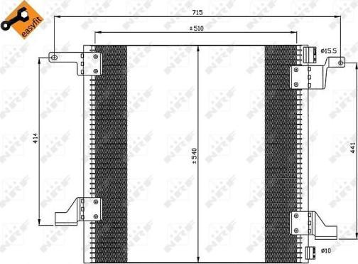 Condensator. climatizare 163 830 00 70 cooler Klim. DB ML 230 W163 99 - MERCEDES-BENZ M-CLASS (W163), Crossover, 02.1998 - 07.2005 NRF 35526