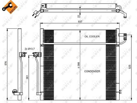 Condensator climatizare 350410 NRF pentru Bmw Seria 2 Bmw X1 Bmw X2