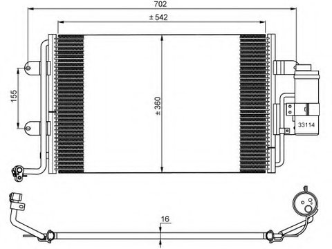 Condensator climatizare 35227 NRF pentru Audi A3 Skoda Octavia Vw Golf Audi Tt Vw Bora Vw Jetta Seat Toledo Seat Leon