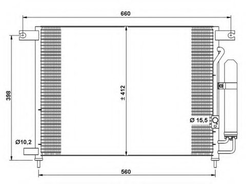 Condensator climatizare 35766 NRF pentru Daewoo Kalos Chevrolet Kalos Chevrolet Aveo