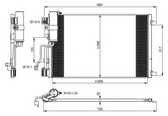 Condensator climatizare 35974 NRF pentru Nissan Dualis Nissan Qashqai