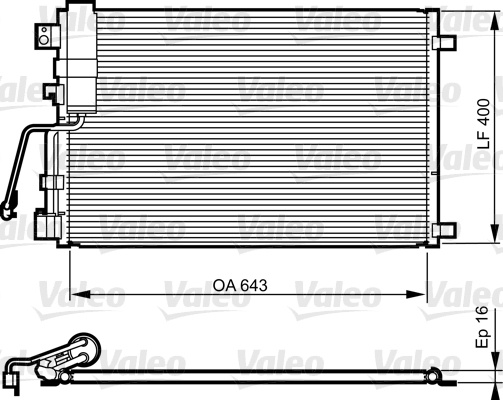 Condensator, climatizare (814009 VALEO) NISSAN DUALIS, QASHQAI / QASHQAI +2