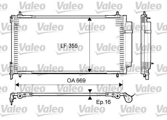 Condensator, climatizare (814065 VALEO) Citroen,FIAT,LANCIA,PEUGEOT