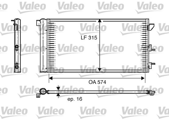 Condensator, climatizare (818005 VALEO) FIAT