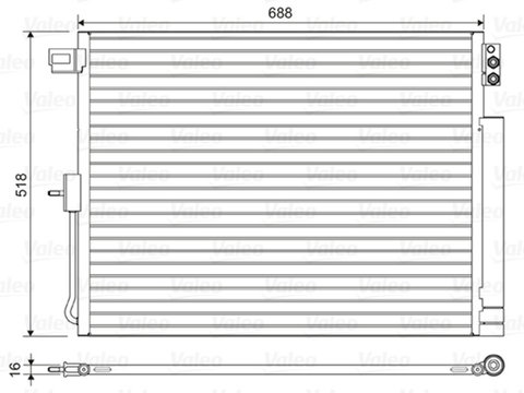 Condensator, climatizare (822616 VALEO) JEEP