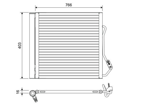 Condensator, climatizare (822639 VALEO) FIAT,JEEP,SMART
