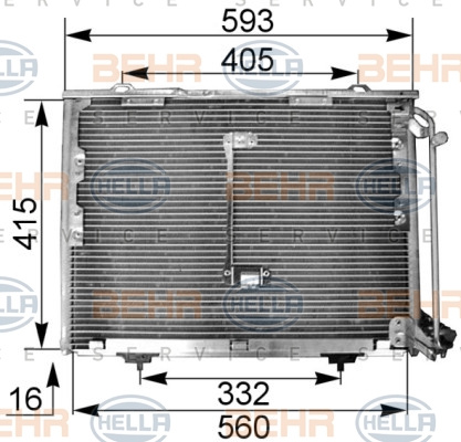 Condensator, climatizare (8FC351036014 HELLA) MERCEDES-BENZ