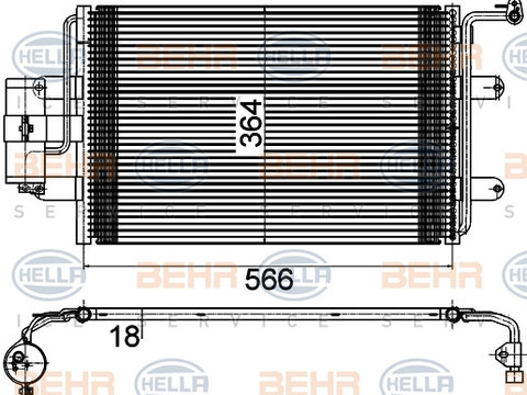 Condensator, climatizare (8FC351036384 HELLA) AUDI,SEAT,SKODA,VW,VW (FAW),VW (SVW)