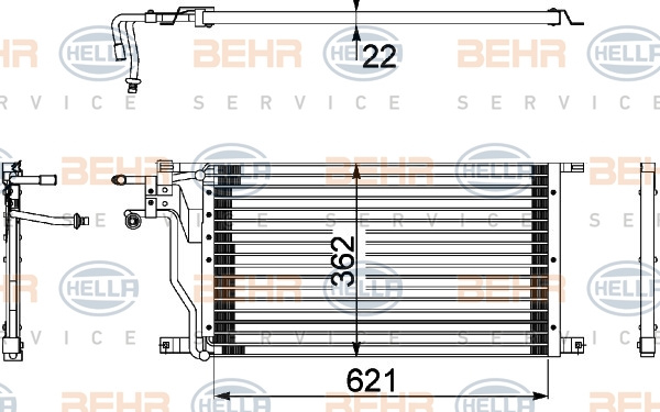 Condensator, climatizare (8FC351036441 HELLA) FORD,FORD AUSTRALIA