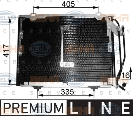 Condensator, climatizare (8FC351038461 HELLA) MERCEDES-BENZ