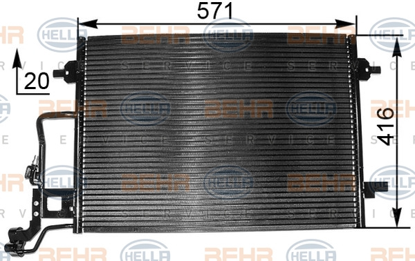 Condensator, climatizare (8FC351300394 HELLA) SKODA,VW,VW (SVW)