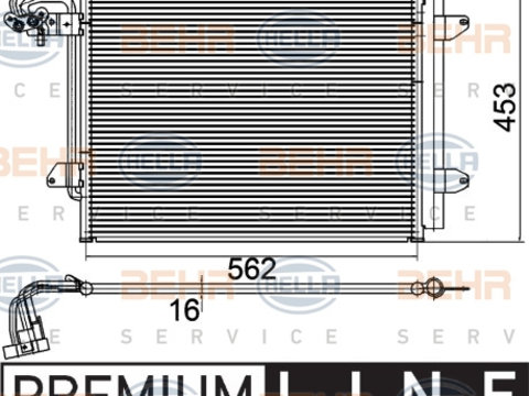 Condensator, climatizare (8FC351301051 HELLA) VW,VW (FAW)