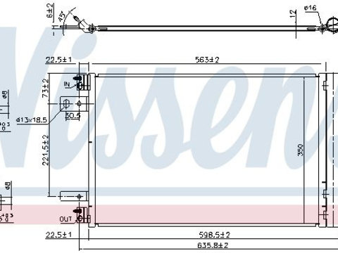 Condensator climatizare 940458 NISSENS pentru CitroEn C4 Peugeot 308 CitroEn Spacetourer CitroEn Jumpy Peugeot Traveller Peugeot Expert Toyota Proace Peugeot 3008 Peugeot 5008 Opel Grandland