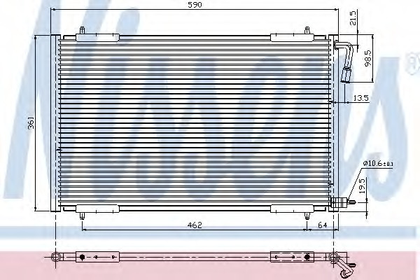 Condensator climatizare 94392 NISSENS pentru Peuge