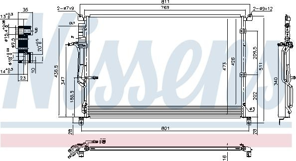 Condensator. climatizare Ac- condenser AUDI A8 D3 2.8-6.0 10.02-07.10 AUDI A8 II (4E2, 4E8), Sedan, 10.2002 - 12.2010 Nissens 940451
