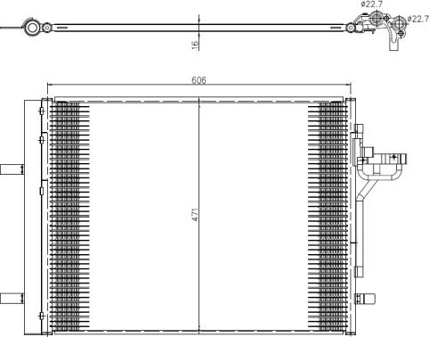 Condensator. climatizare Ac- condenser with dryer FORD FOCUS III 1.6 d 07.10- FORD FOCUS III Turnier (DYB), Turism, 07.2010 - NRF 350375