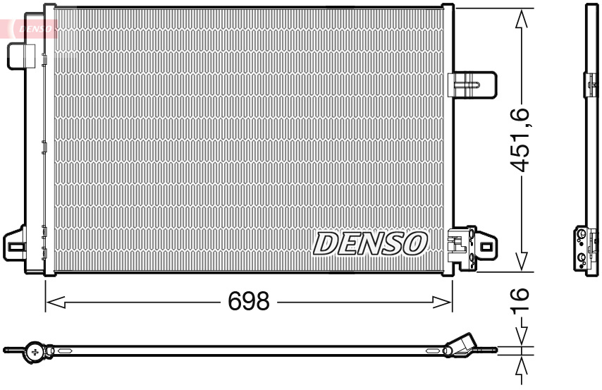 Condensator, climatizare Ac/ condenser with dryer VW MULTIVAN T6 TRANSPORTER T6 TRANSPORTER T6 / CARAVELLE T6 2.0/2.0 d 04.15- DENSO DCN32028