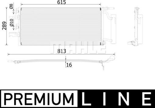 Condensator. climatizare Ac- condenser with dryer BMW 1 F40 2 F45 X1 F48 MINI F56 F57 CLUBMAN F54 COUNTRYMAN F60 2.0 11.13 BMW X1 - II (F48), Turism, 11.2014 - MAHLE AC 893 000P