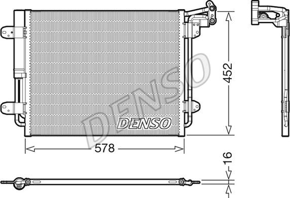 Condensator. climatizare Ac- condenser with dryer VW TIGUAN 1.4-2.0 d 05.10-07.18 VW TIGUAN (5N_), Crossover, 09.2007 - 07.2018 Denso DCN32067