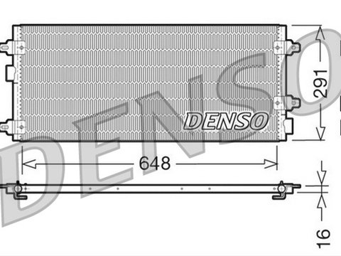 Condensator climatizare AC Denso, LANCIA THESIS, 07.2002-07.2009 motor 2.0 T, 2.4 benzina, 2.4 JTD diesel, aluminiu/ aluminiu brazat, 685(650)x290x16 mm, fara filtru uscator