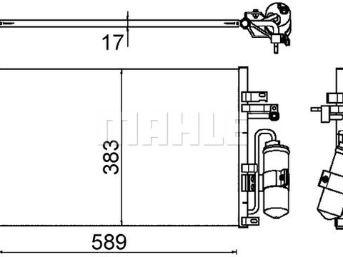 Condensator, climatizare (AC644000S MAHLE KNECHT) CHEVROLET,DAEWOO