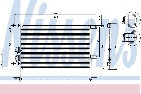 Condensator, climatizare ALFA ROMEO 156 Sportwagon (932) (2000 - 2006) NISSENS 94526 piesa NOUA