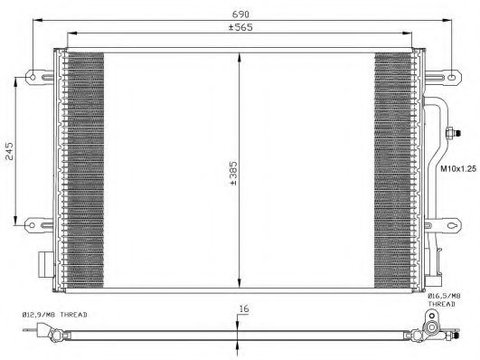 Condensator, climatizare AUDI A4 (8E2, B6) (2000 - 2004) NRF 35404