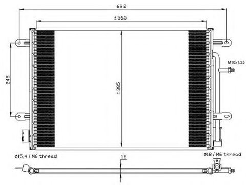 Condensator, climatizare AUDI A4 Cabriolet (8H7, B6, 8HE, B7) (2002 - 2009) NRF 35560