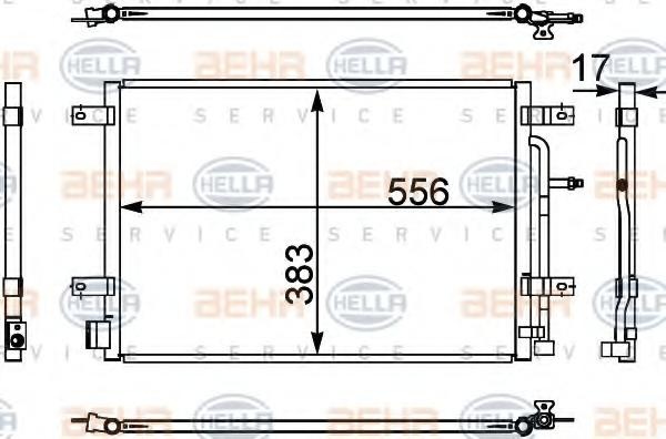 Condensator, climatizare AUDI A4 limuzina (8EC, B7), AUDI A4 Avant (8ED, B7), AUDI (FAW) A4 limuzina (8EC, B7) - HELLA 8FC 351 302-441