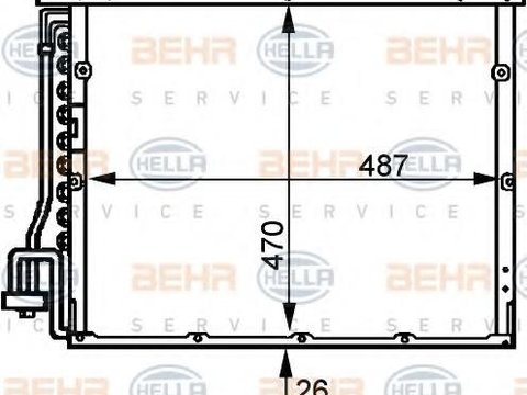 Condensator, climatizare BMW 3 Compact (E36), BMW 3 limuzina (E36), BMW 3 cupe (E36) - HELLA 8FC 351 036-341