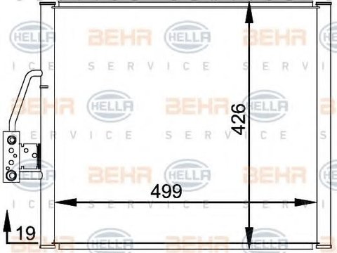 Condensator, climatizare BMW 5 limuzina (E39), BMW 5 Touring (E39), BMW Z8 (E52) - HELLA 8FC 351 300-001