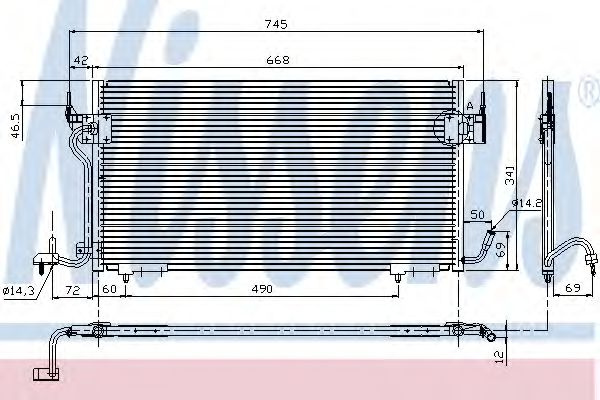 Condensator, climatizare CITROEN BERLINGO caroserie (M) (1996 - 2016) NISSENS 94276 piesa NOUA