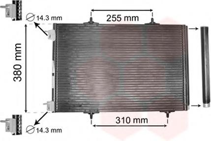 Condensator, climatizare Citroen C3 I (FC_), Citroen C2 (JM_), PEUGEOT 1007 (KM_) - VAN WEZEL 40005291