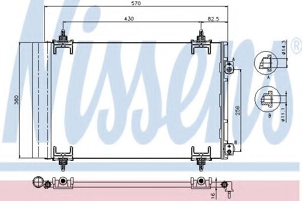Condensator, climatizare CITROEN C4 II (B7) (2009 - 2016) NISSENS 94826 piesa NOUA