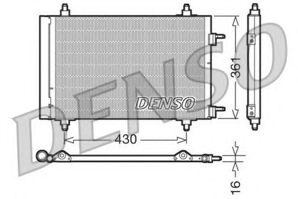 Condensator climatizare DCN07019 DENSO pentru CitroEn C4 Peugeot 5008 Peugeot 308 CitroEn Ds4 CitroEn Berlingo Peugeot Grand Peugeot Partner Peugeot Ranch CitroEn Ds5 Peugeot 307